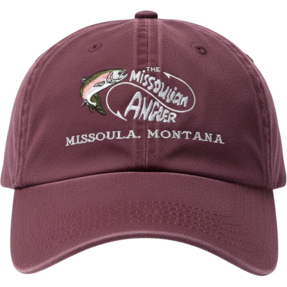 Imperial Nylon Blend Ball Cap OS Maroon Missoulian Angler Montana